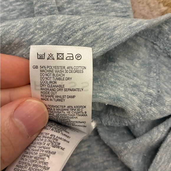 Reiss Short Sleeve Tee Light Blue Marl - Picture 4 of 9